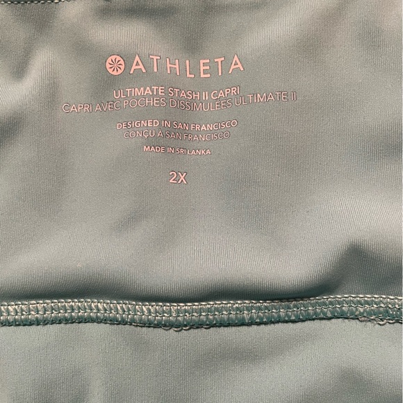 Athleta Womens Plus Size Ultimate Stash II Capri Leggings Turquoise Size 2x NWOT - Picture 5 of 5